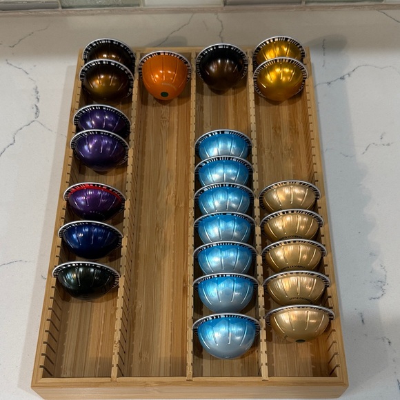 Bamboo Coffee Pod Holder Organizer Holds Nespresso pods with 23 Pods - Picture 13 of 13